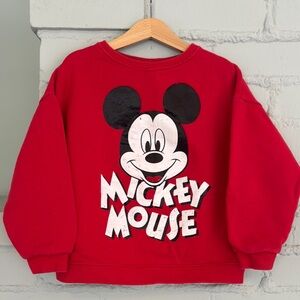 Disney Red Mickey Mouse Pullover Sweatshirt